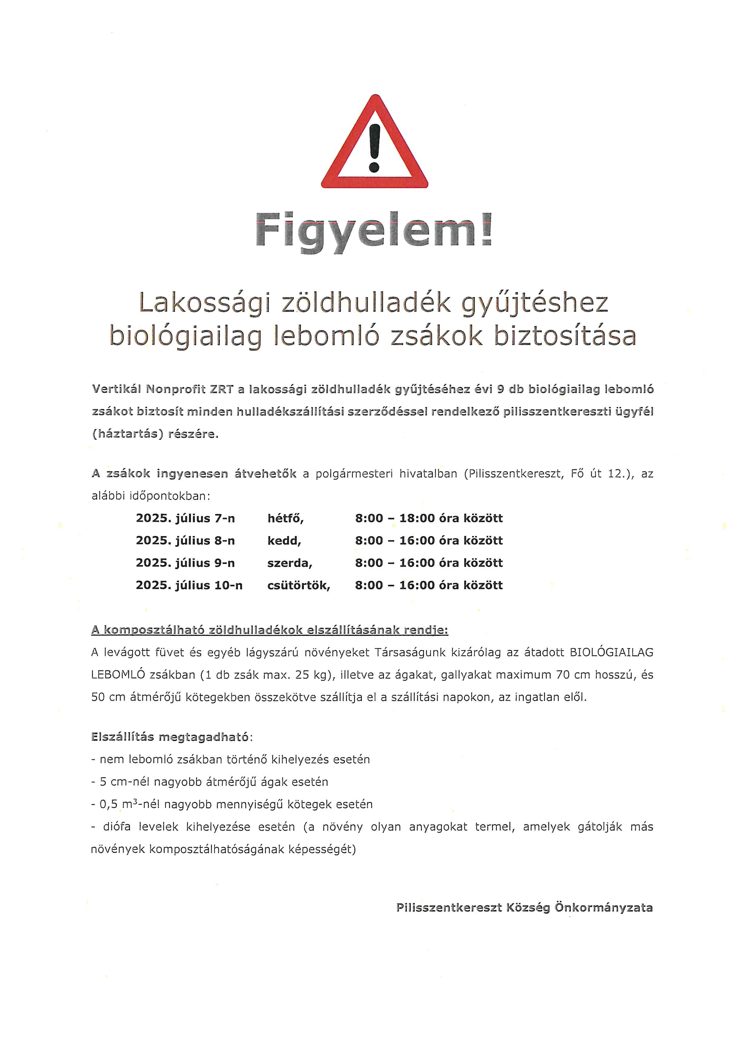 Zöldhulladék zsákok